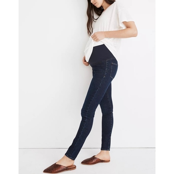 MADEWELL Maternity Over-the-Belly Skinny Jeans in Orland Wash: TENCEL™ size 25 - Picture 1 of 8